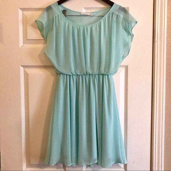 mint chiffon dress